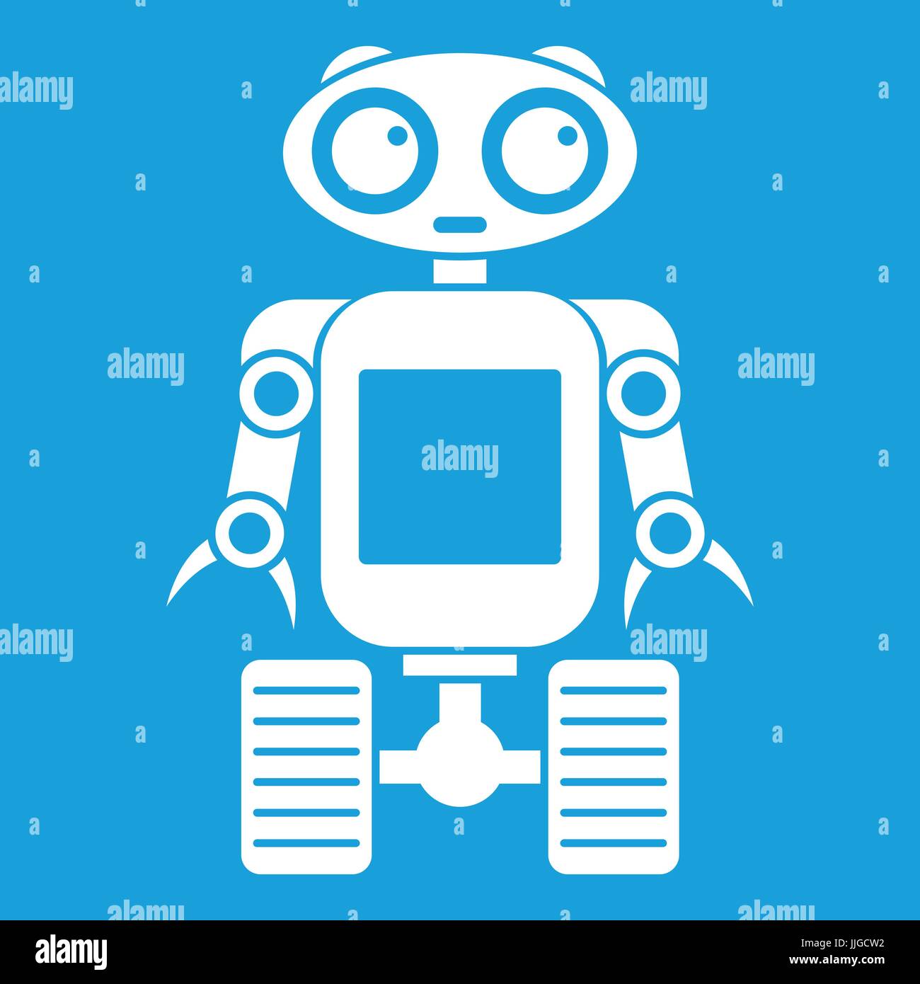 Robot on wheels icon white Stock Vector Image & Art - Alamy