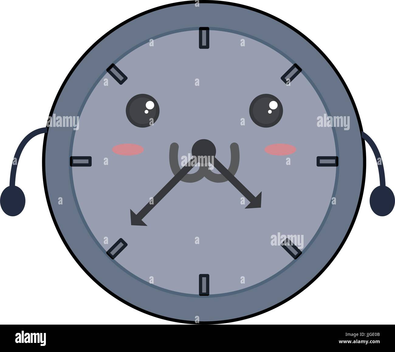 Cute wall clock kawaii icon vector illustration graphic design Stock ...