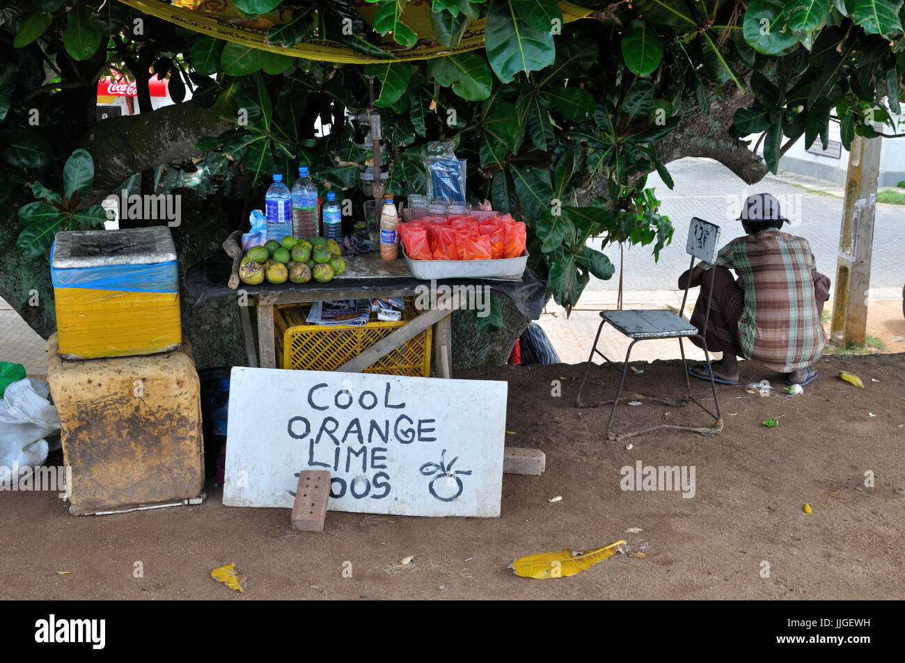 Cold drinks for sale in Galle Fort, Sri Lanka Stock Photo