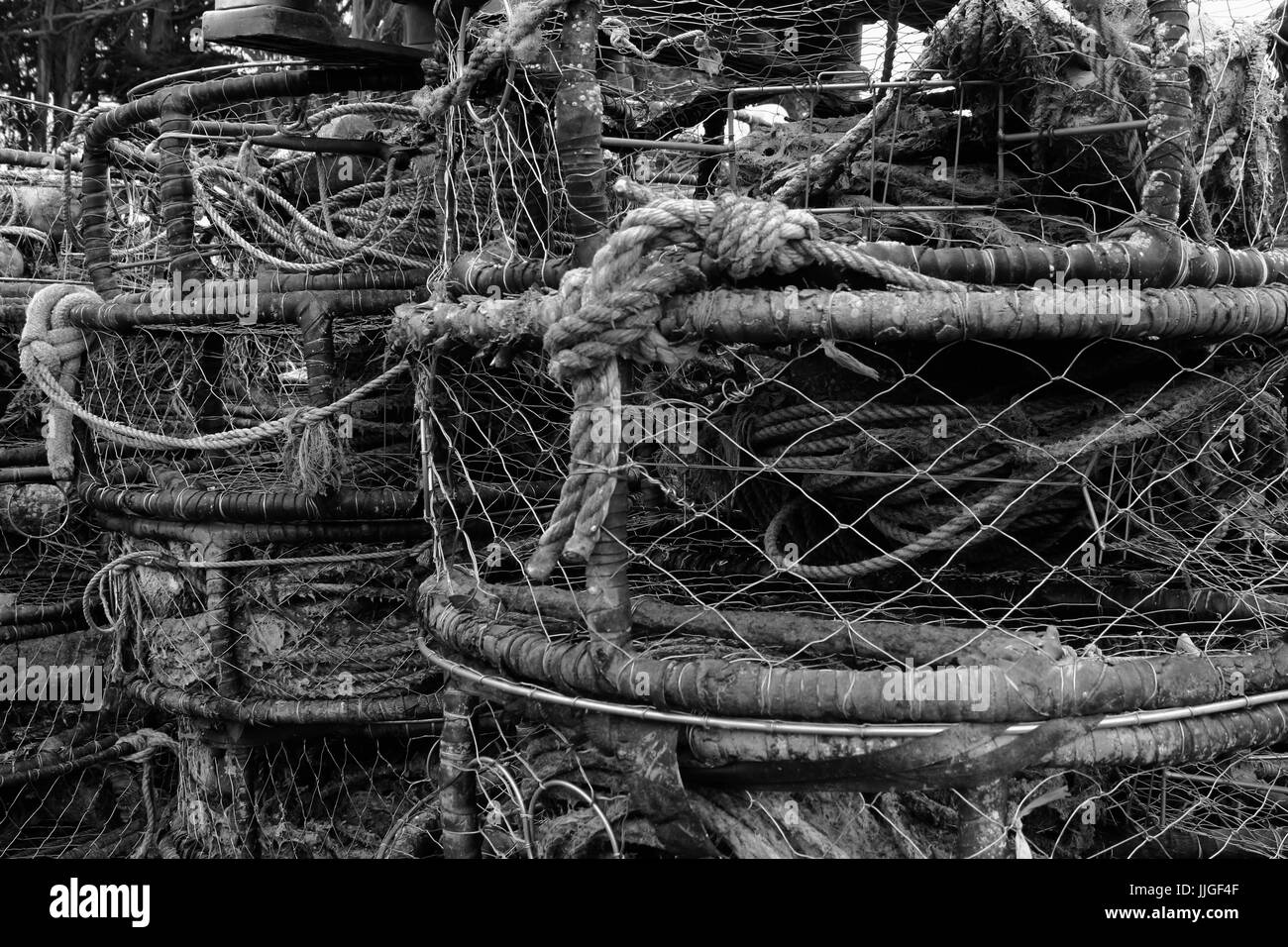 fishing traps at bodega bay Stock Photo