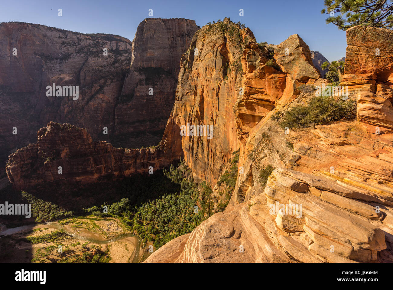 Weeping Rock and Angel's Landing, Zion National Park, Utah, America, USA Stock Photo