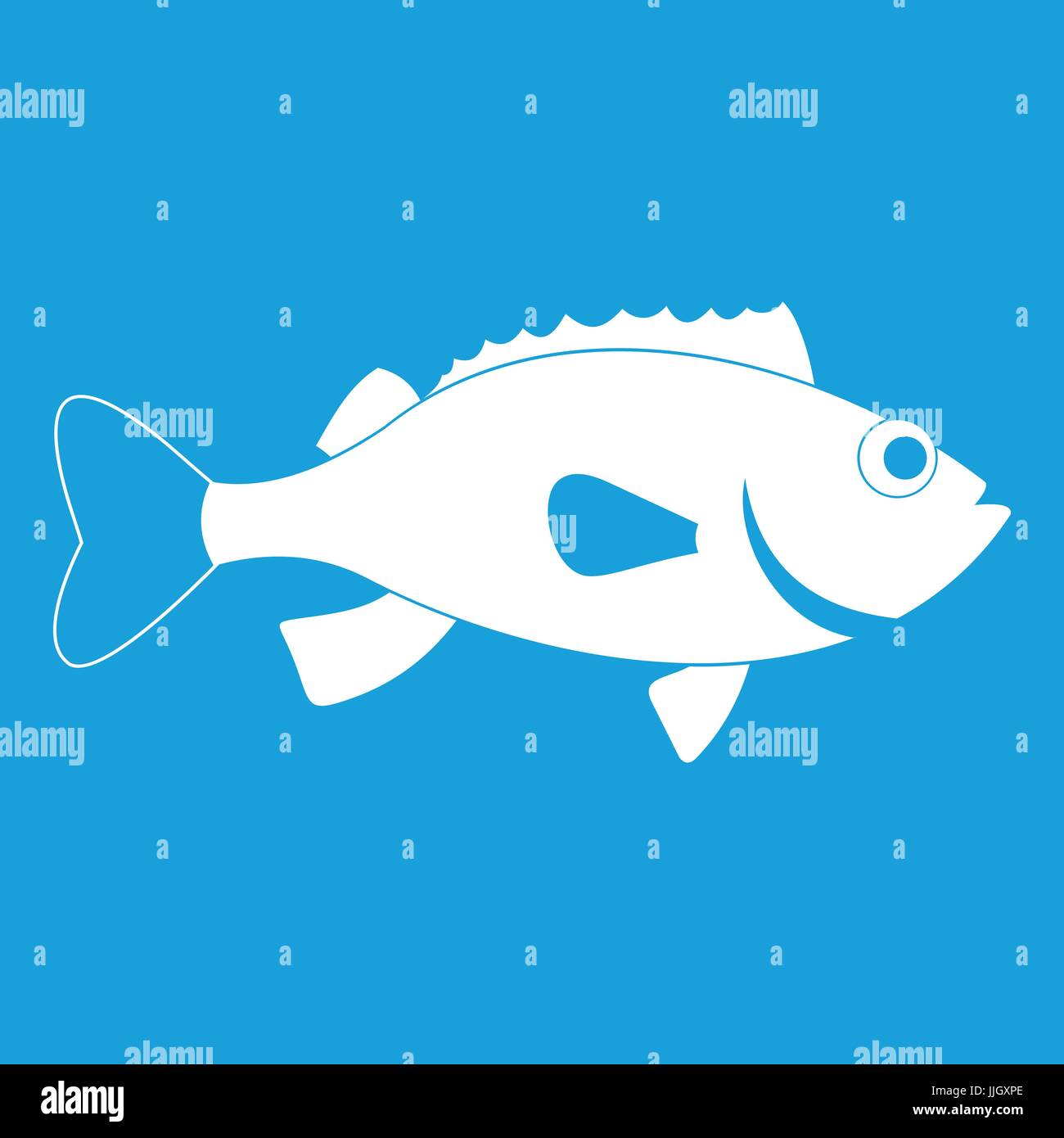 Sea bass fish icon white Stock Vector Image & Art - Alamy