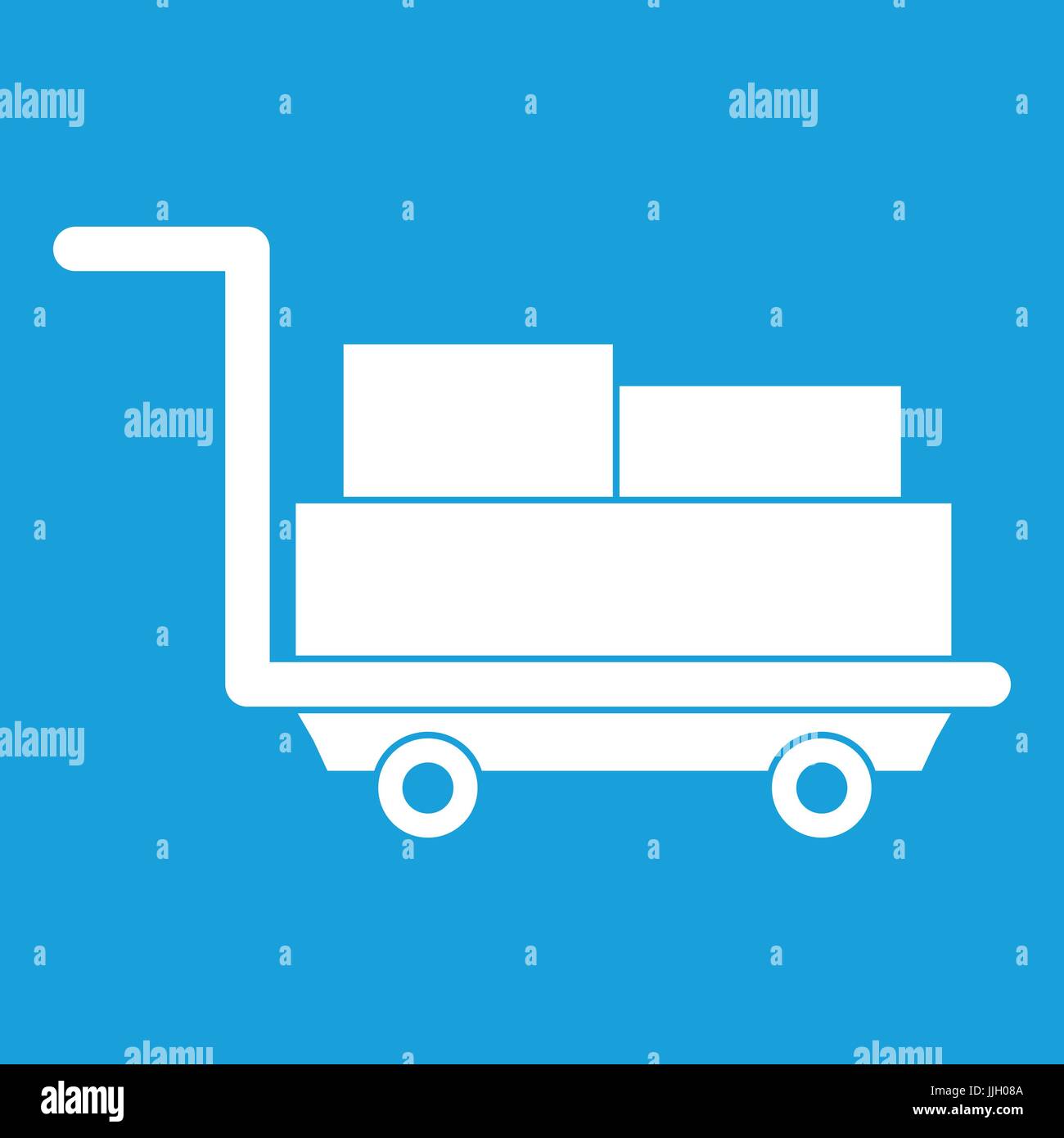 Cart with luggage icon white Stock Vector Image & Art - Alamy