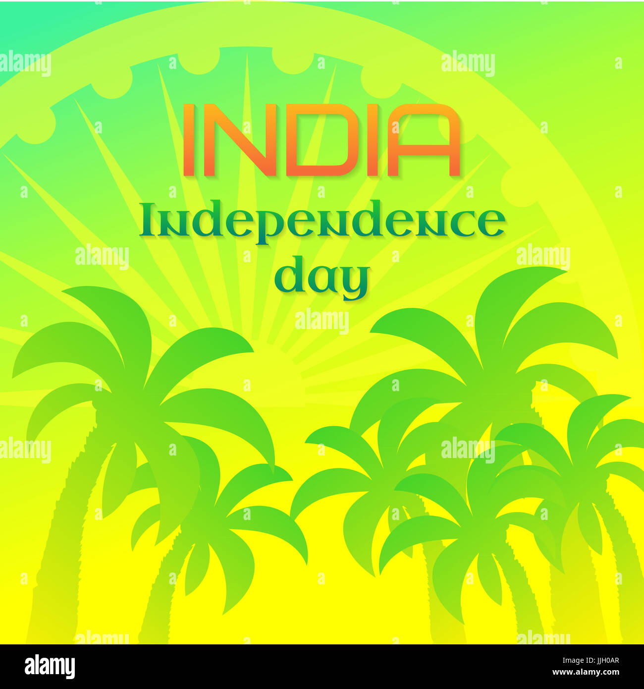 India Independence Day national holiday, 15 August. Greeting card
