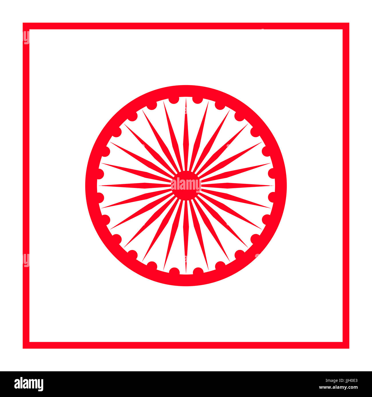 Ashoka wheel icon, design element. Wheel of the Buddhist Dharma, religious symbol Stock Photo