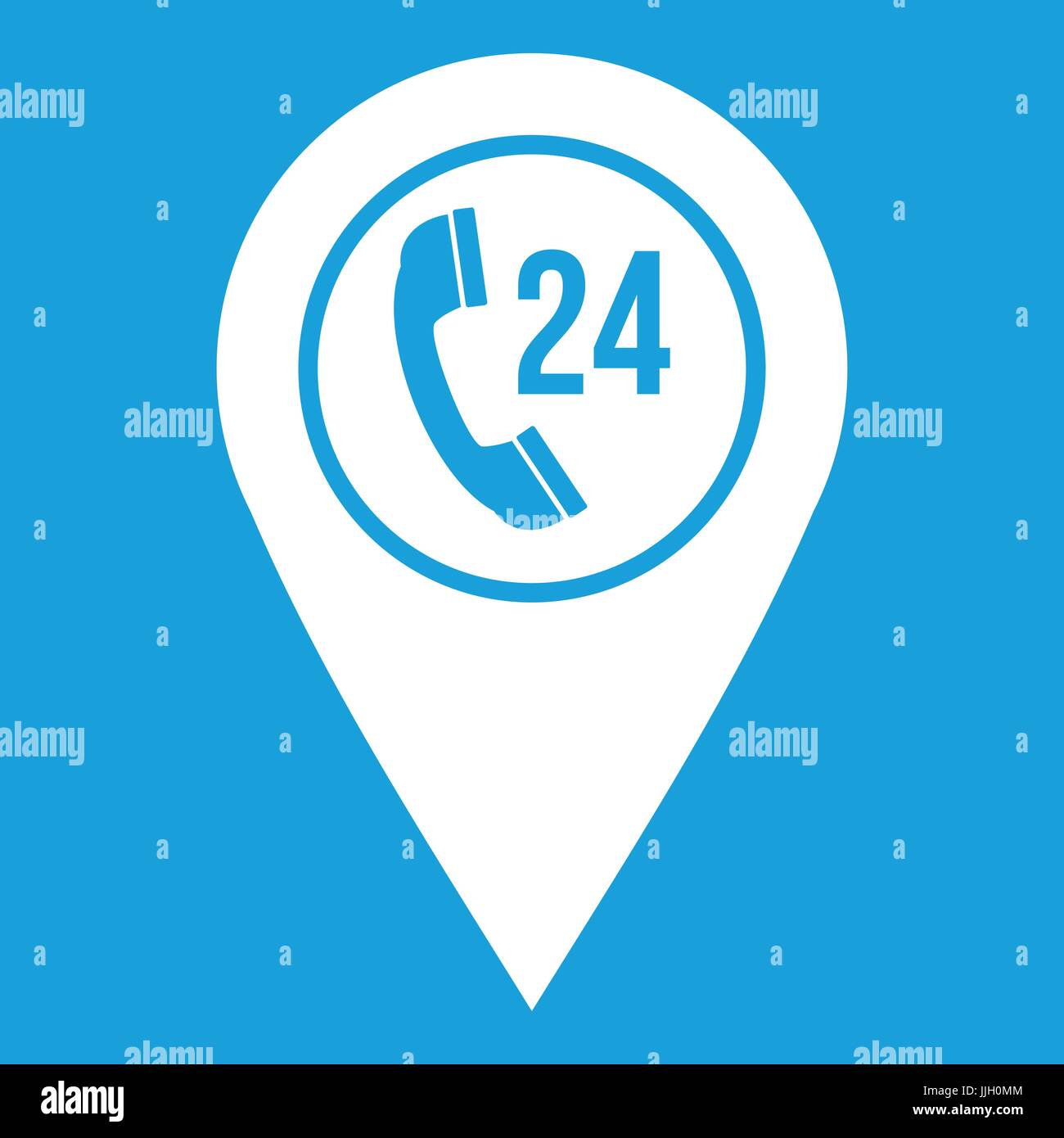 Map pointer with phone handset icon white Stock Vector Image & Art - Alamy