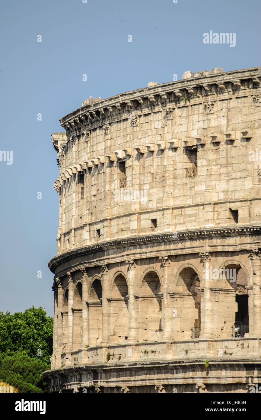 Collousem Close up detail of the external walls of Colosseum ruins in Rome, Italy ...