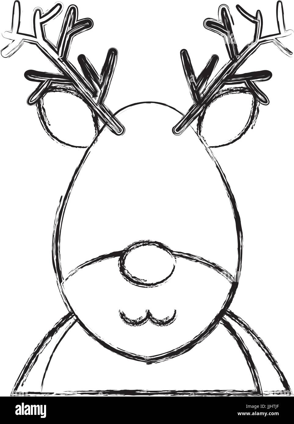 cute christmas reindeer character vector illustration design Stock ...