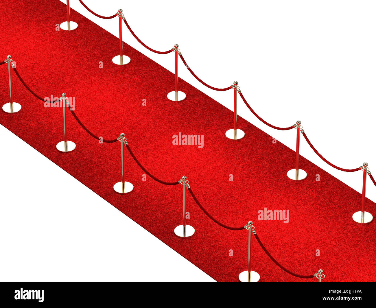 red carpet on white background 3d rendering image Stock Photo