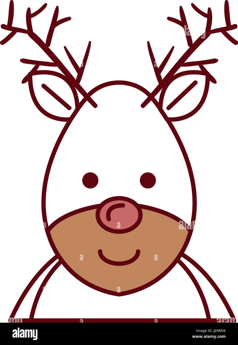 cute christmas reindeer character vector illustration design Stock ...