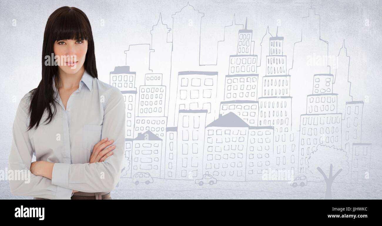 Business woman standing folded arms hi-res stock photography and images ...