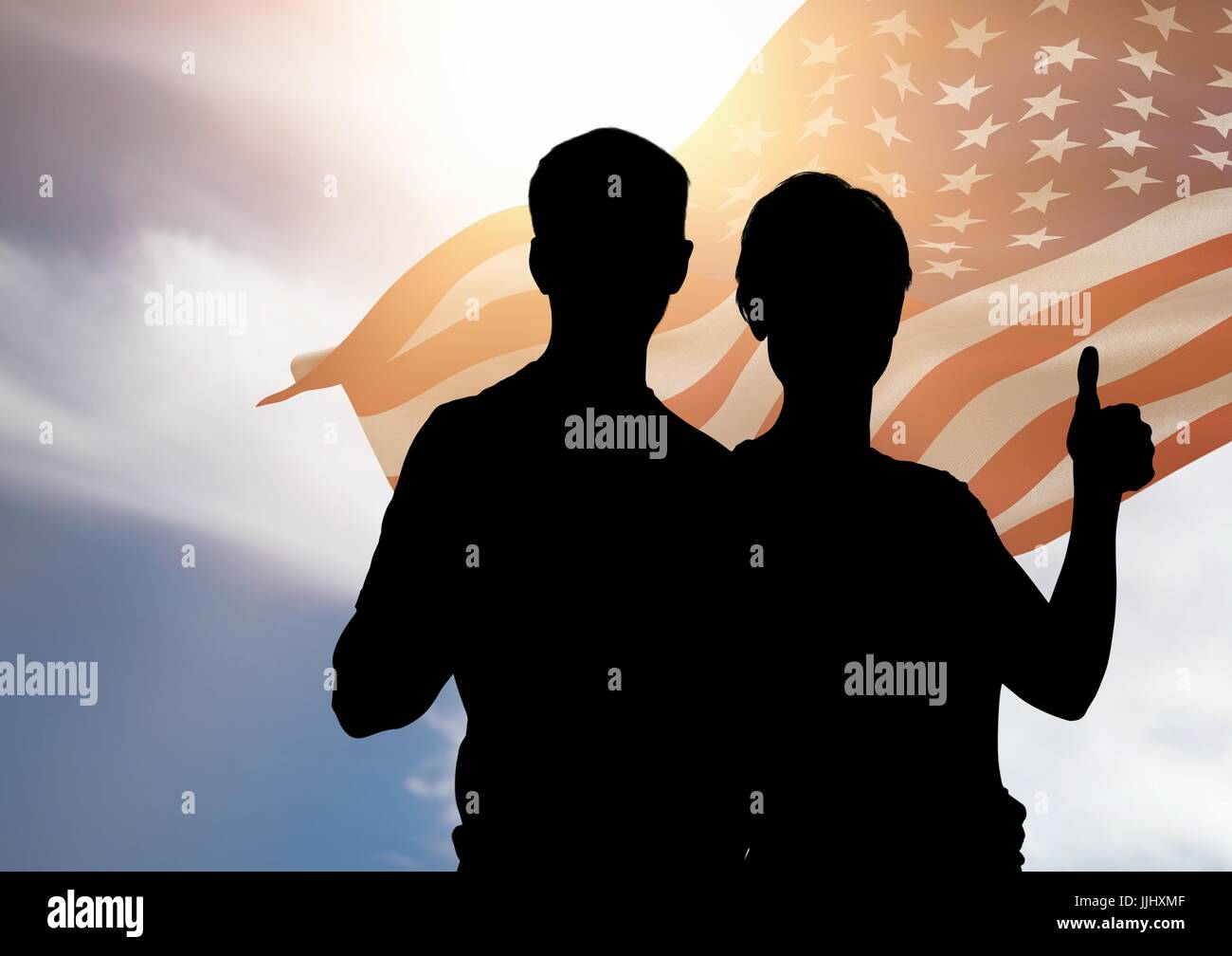 Black silhouette couple standing in hi-res stock photography and images ...