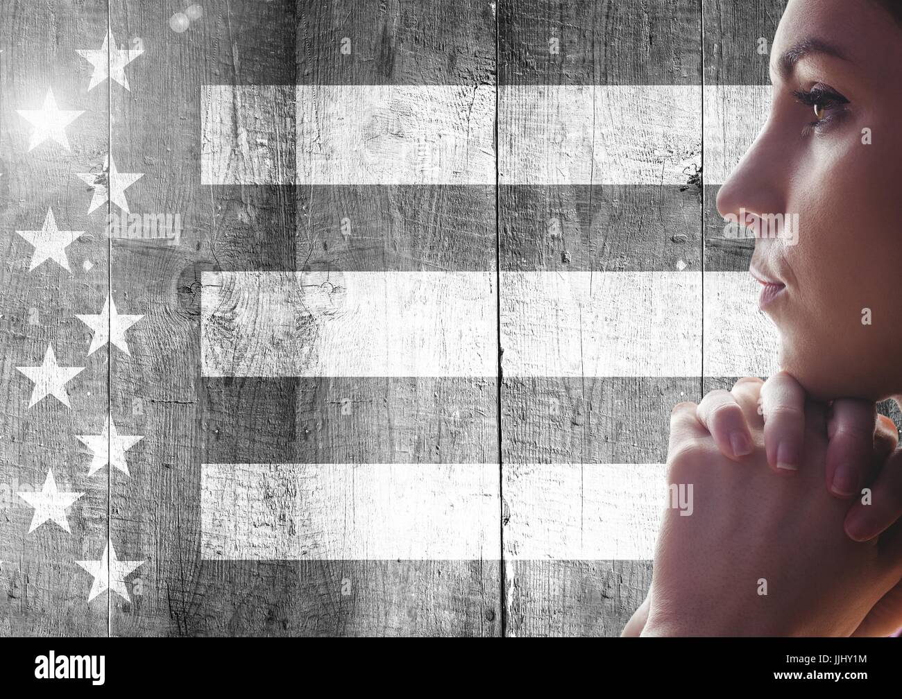 Black and white american flag hi-res stock photography and images - Alamy