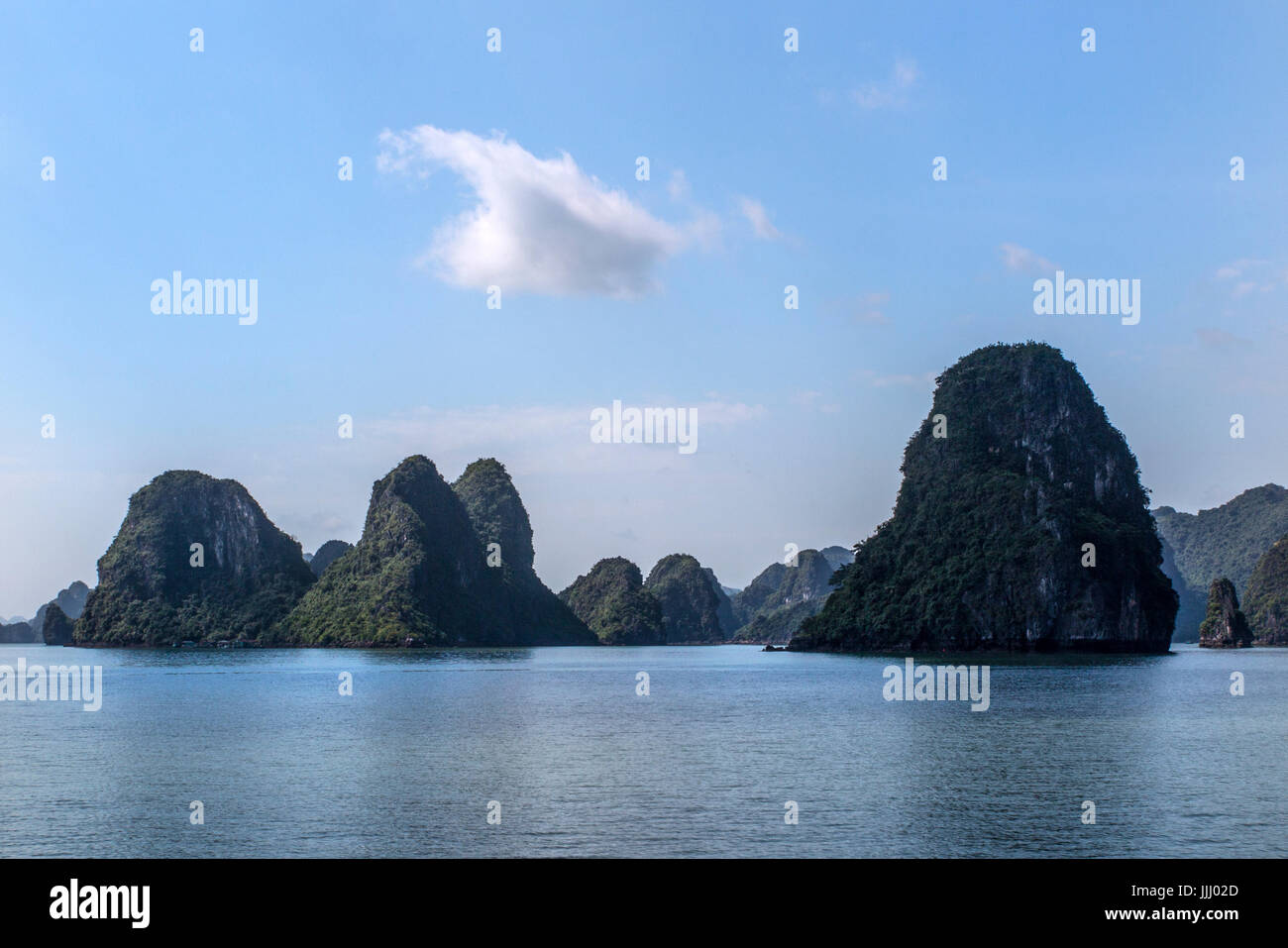 Scenic view of Halong Bay Vietnam. Stock Photo