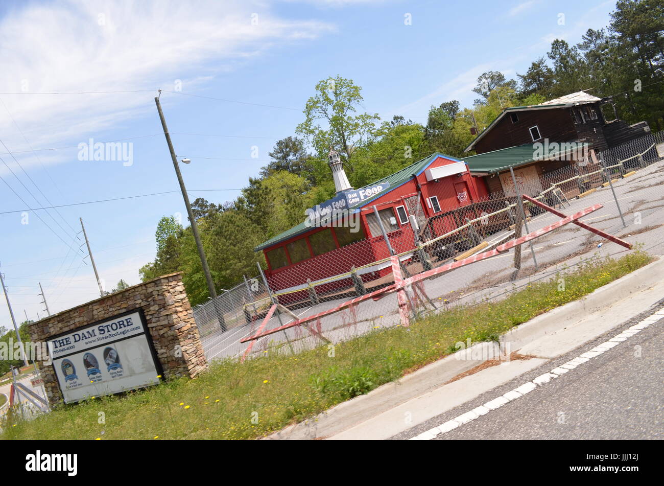 The Dam Store before demoliton, Buford GA Stock Photo Alamy