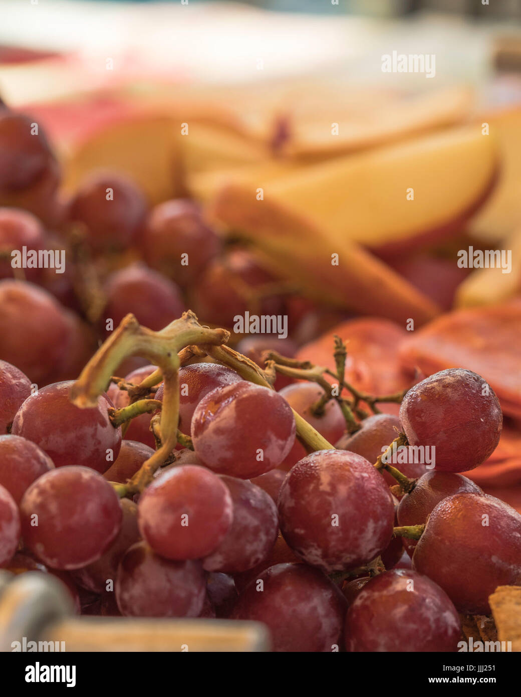 Macro view of fruits and cheese snack Stock Photo Alamy