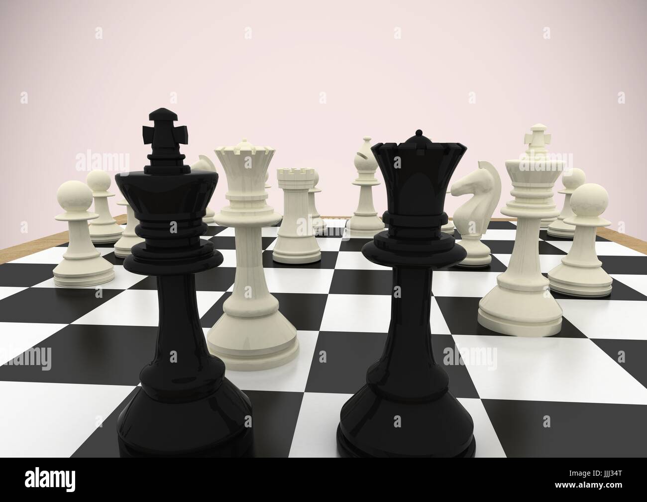 3d Chess pieces against pink background Stock Photo - Alamy