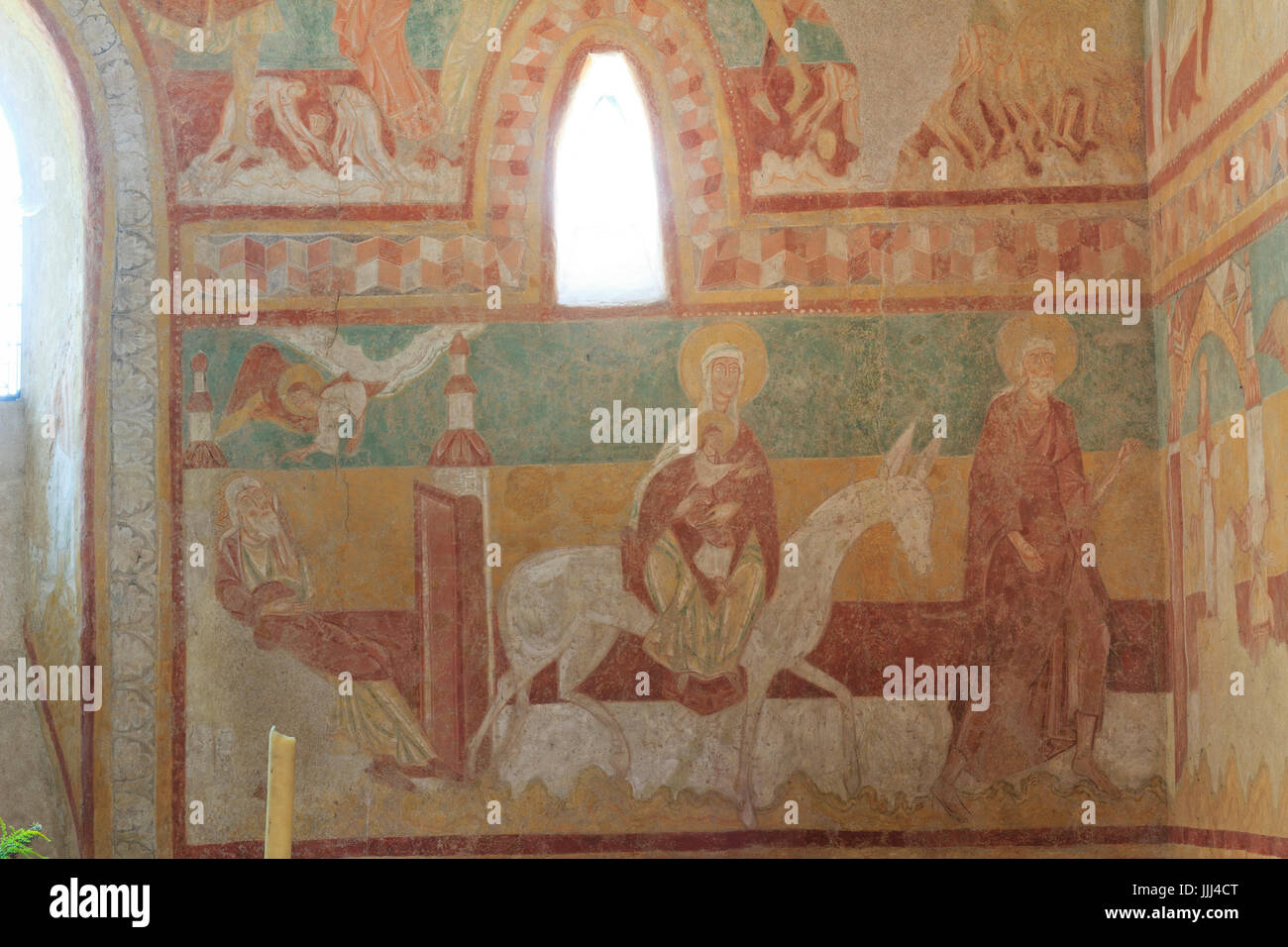 France, Cher (18), Brinay, église St Aignan et ses fresques // France, Cher, Brinay, the frescoes of the Church St Aignan. Stock Photo