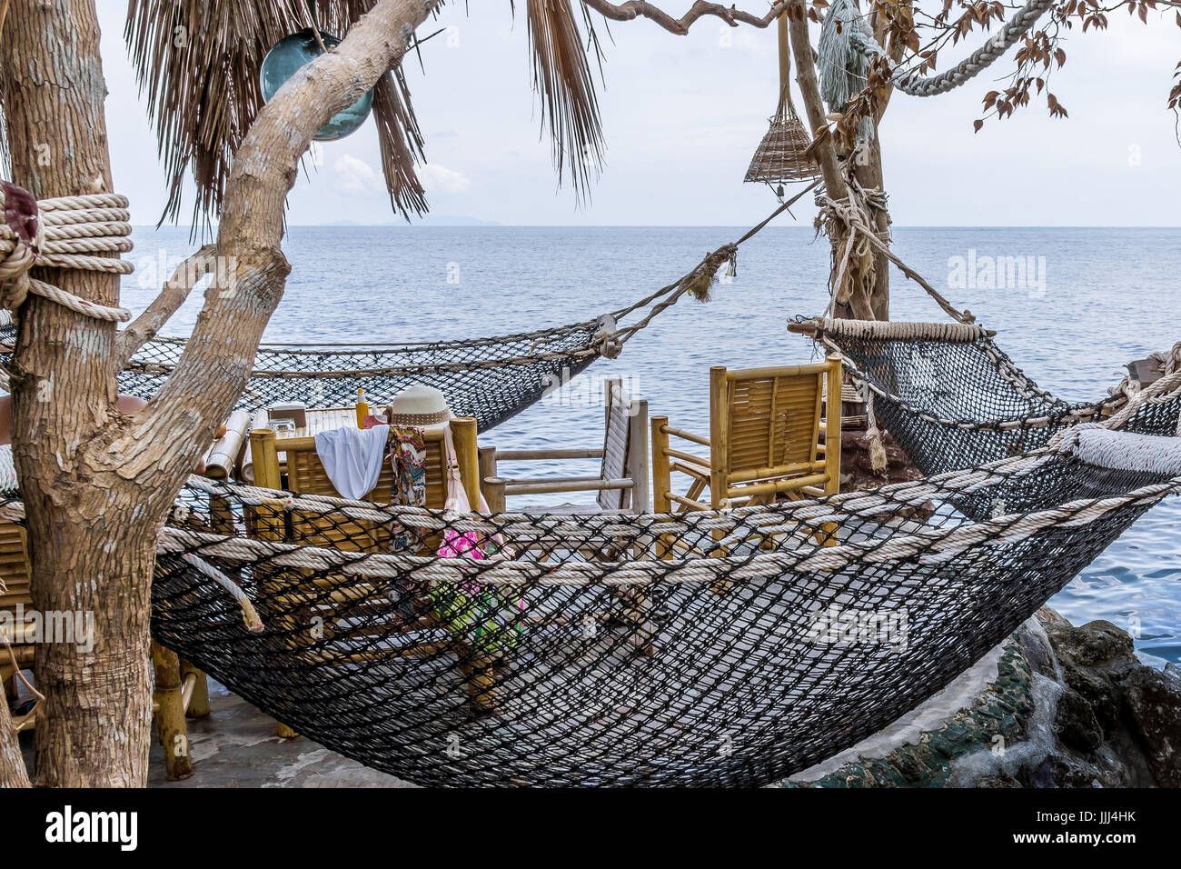 Thai Restaurant with hammocks, Haad Son, Koh Pangan, Thailand, May 08