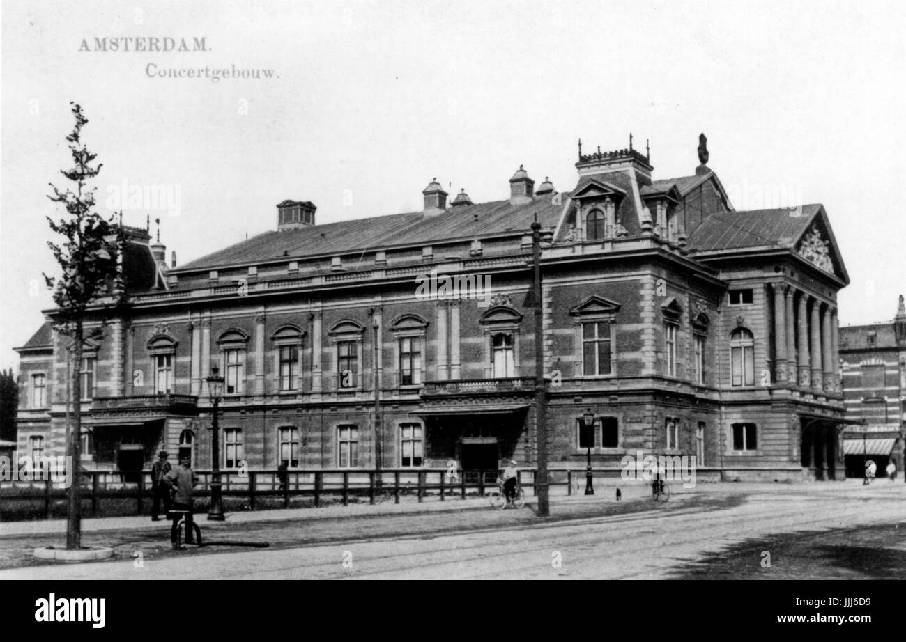 AMSTERDAM - CONCERTGEBAUW - early 20thC Exterior Concert Hall. Stock Photo
