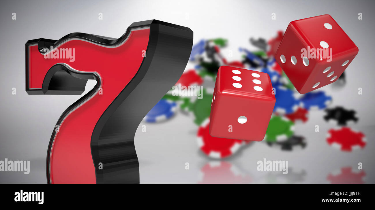 Composite image of composite 3d image of red dice Stock Photo
