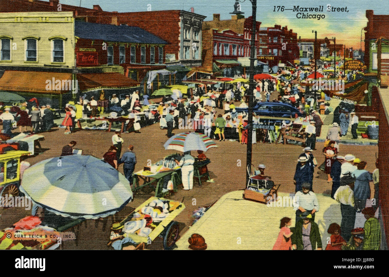 Maxwell Street market, Jewish quarter, Chicago, post 1907 Stock Photo