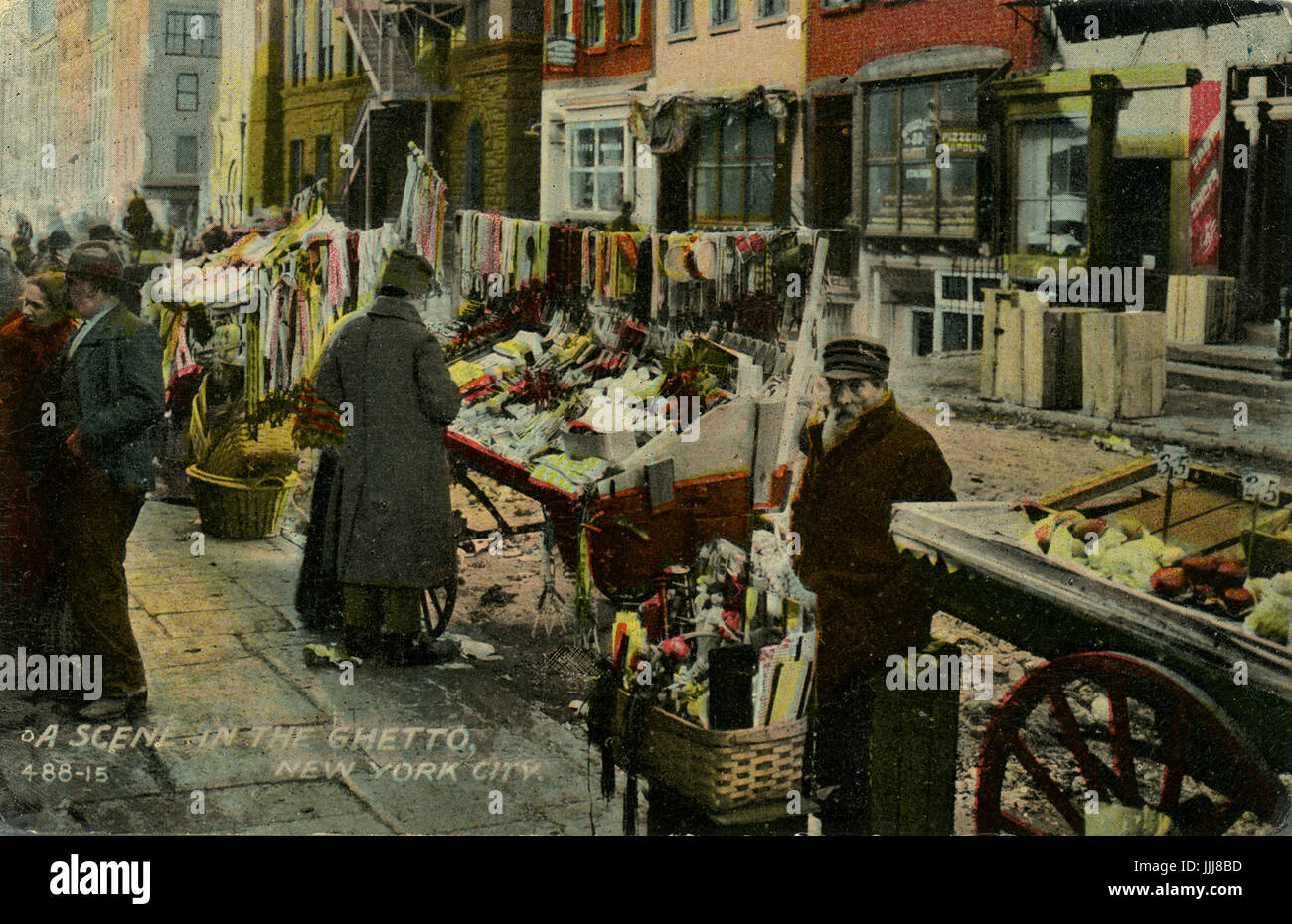 Market vendors, Jewish quarter, New York, c. 1918 - 1920 Stock Photo