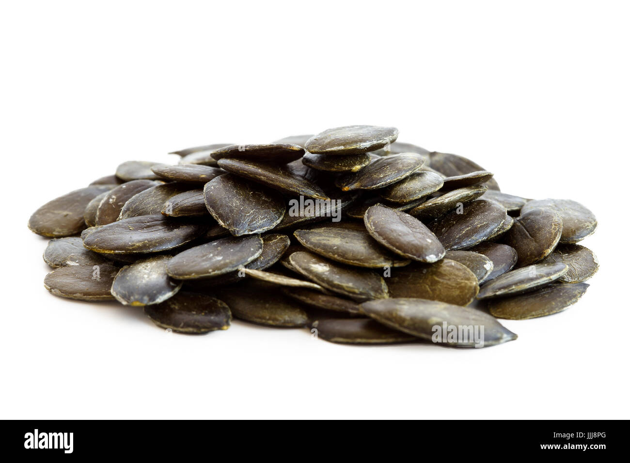 Heap of hulled pumpkin seeds isolated on white Stock Photo Alamy
