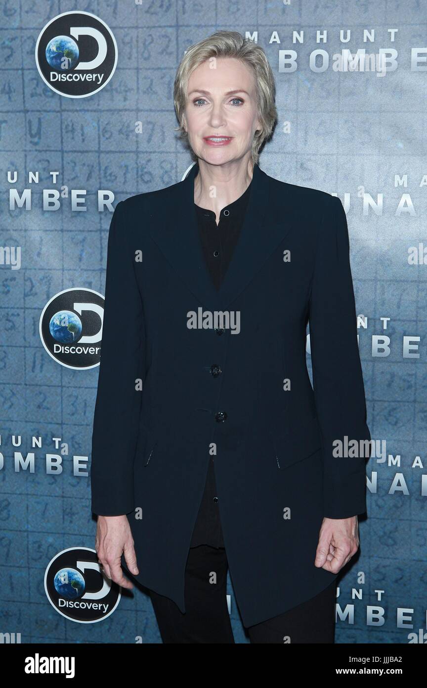 NEW YORK, NY - JULY 19: Jane Lynch at 'Manhunt: UNABOMBER' Premiere at Jazz at Lincoln Center’s Frederick P. Rose Hall on July 19, 2017 in New York City. Credit: Diego Corredor/MediaPunch Stock Photo