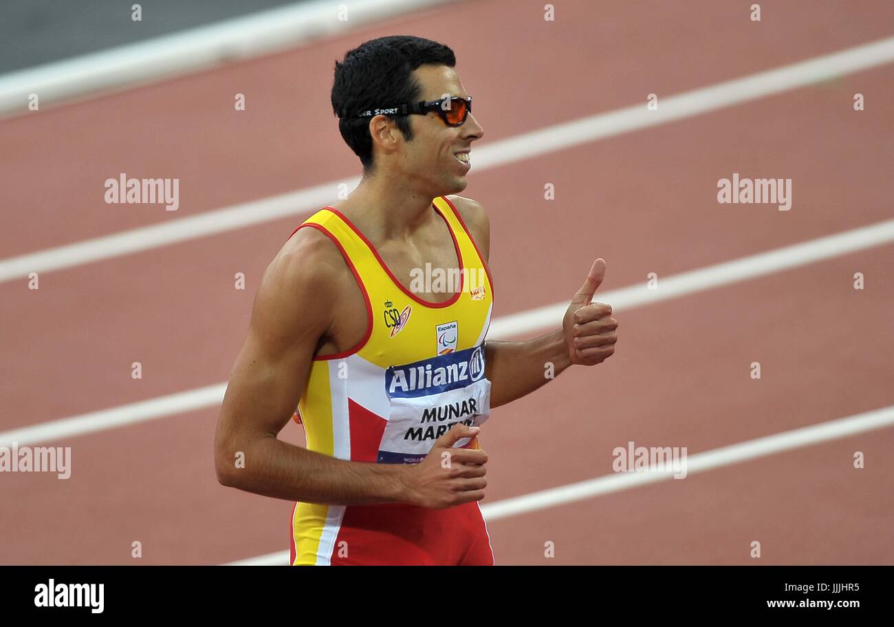 Stratford, UK. 20th Jul, 2017. Joan Munar Martinez (ESP) in the mens T12 200m. World para athletics championships. London Olympic stadium. Queen Elizabeth Olympic park. Stratford. London. UK. 20/07/2017. Credit: Sport In Pictures/Alamy Live News Stock Photo