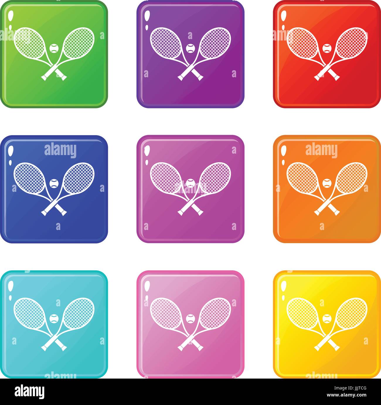 Crossed tennis rackets and ball set 9 Stock Vector Image & Art - Alamy