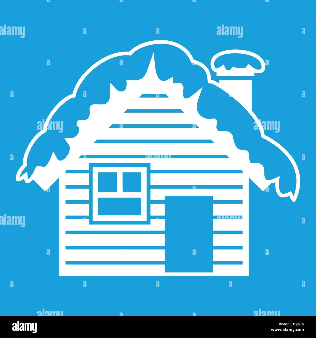 Wooden house covered with snow icon white Stock Vector Image & Art - Alamy