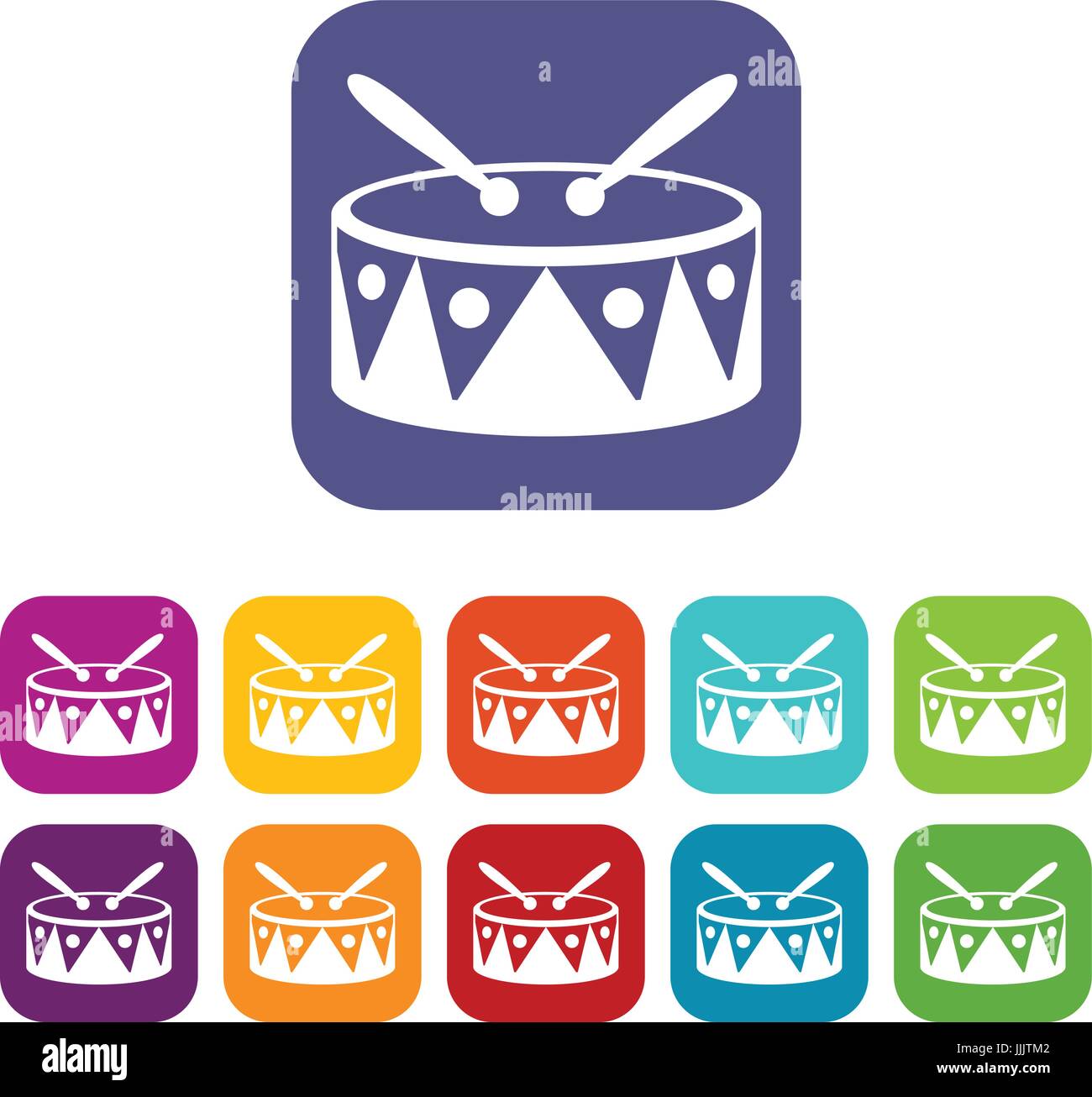 Drum and drumsticks icons set Stock Vector Image & Art - Alamy