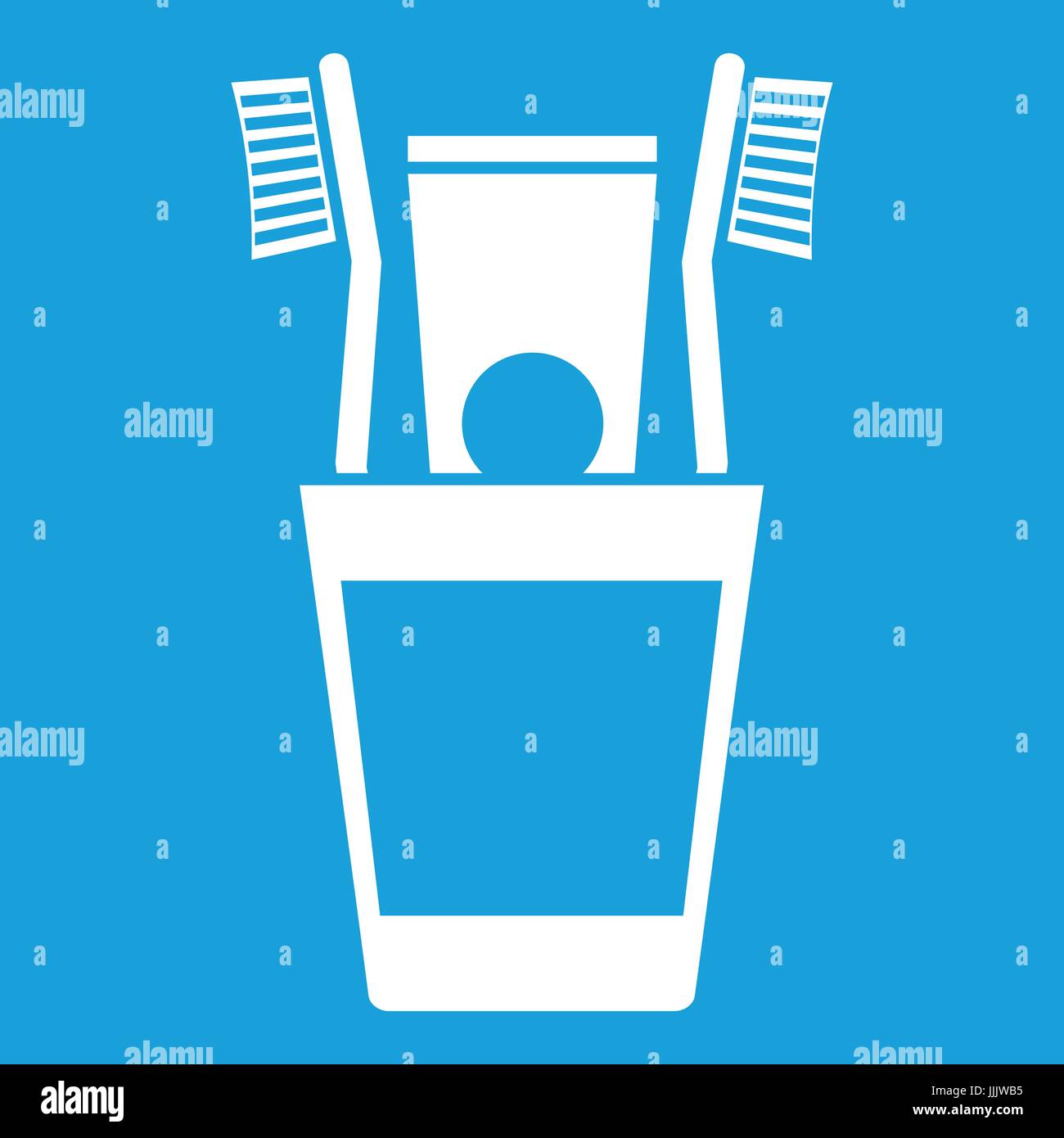 Plastic cup with brushes icon white Stock Vector Image & Art - Alamy