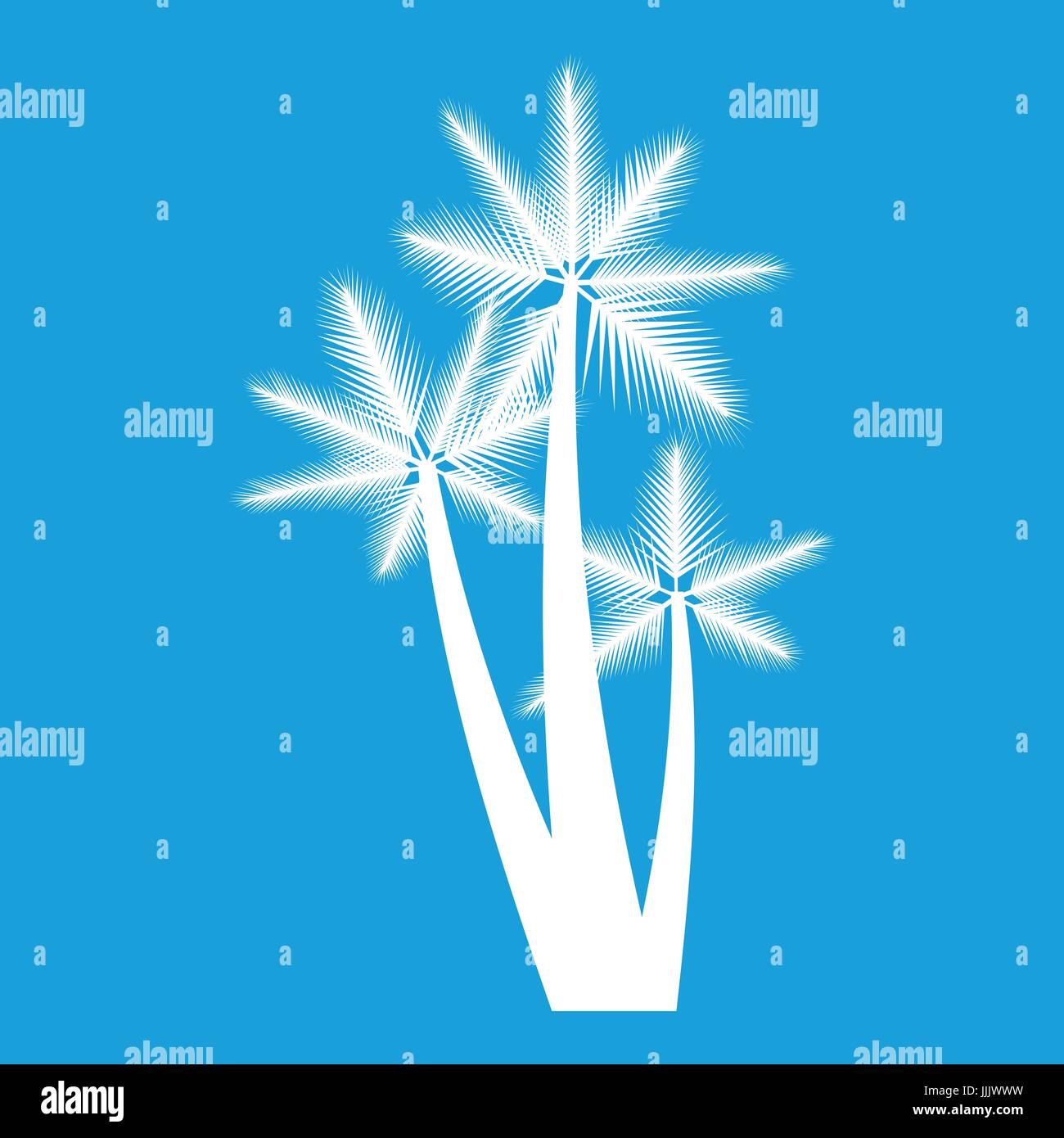 Three tropical palm trees icon white Stock Vector Image & Art - Alamy