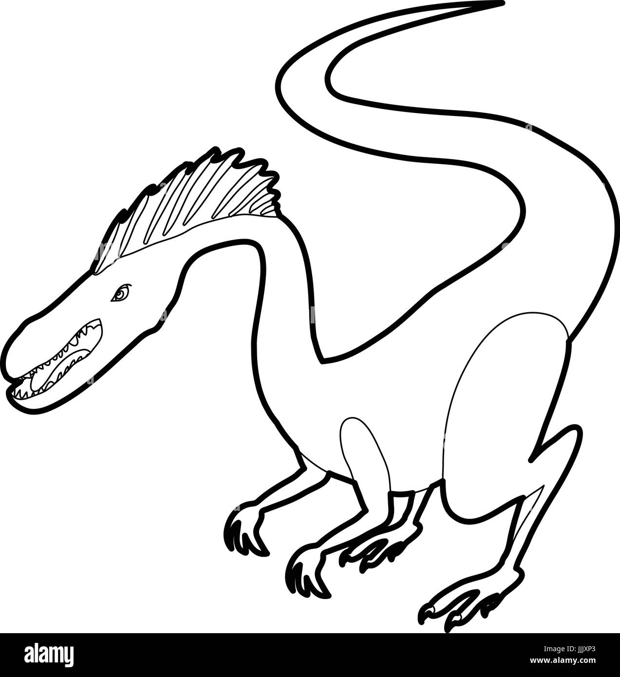 Hungry dinosaur icon outline Stock Vector