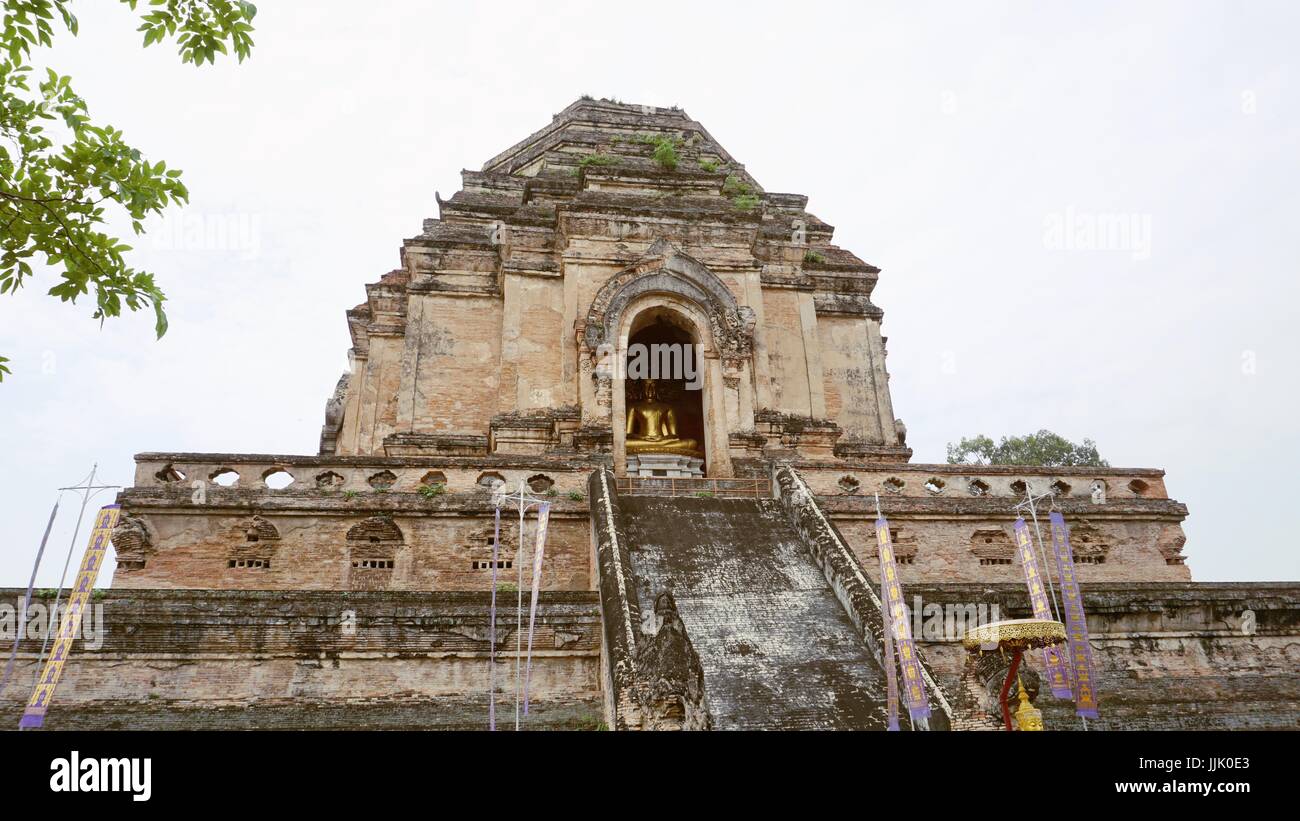 An old pagoda at Wat Chedi Luang Worawihan, Chiang Mai, Thailand. Stock Photo