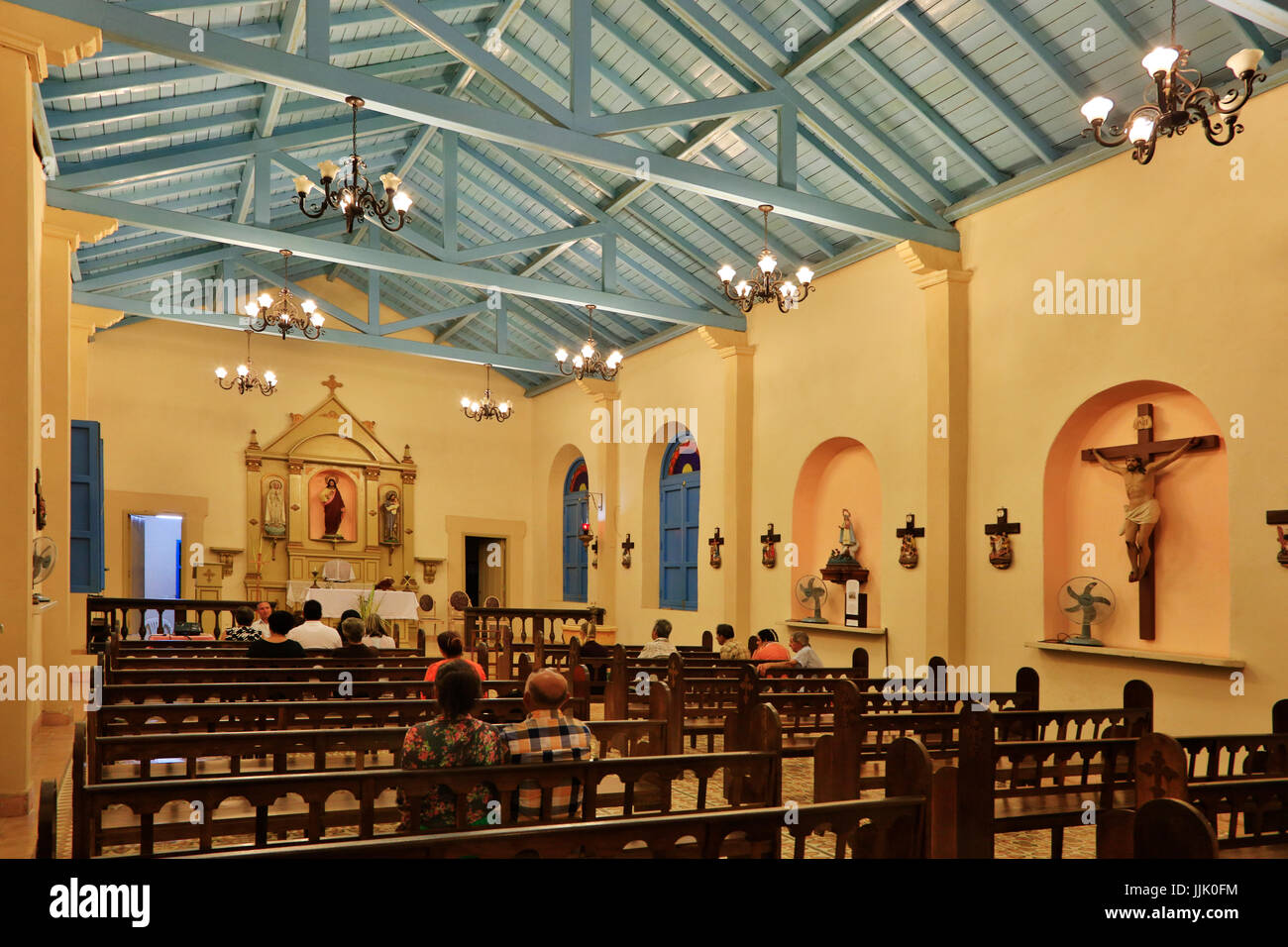 Interior of Vinales Church - VINALES, PINAR DEL RIO, CUBA Stock Photo