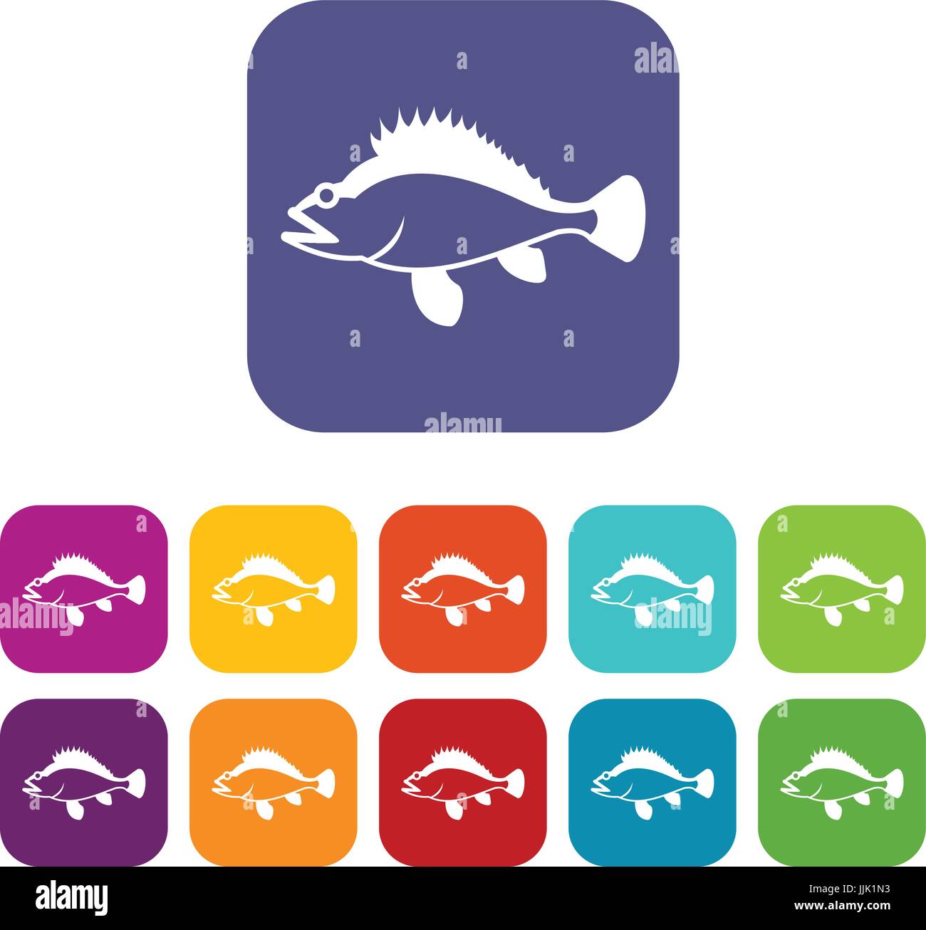 Rose fish, Sebastes norvegicus icons set Stock Vector Image & Art - Alamy