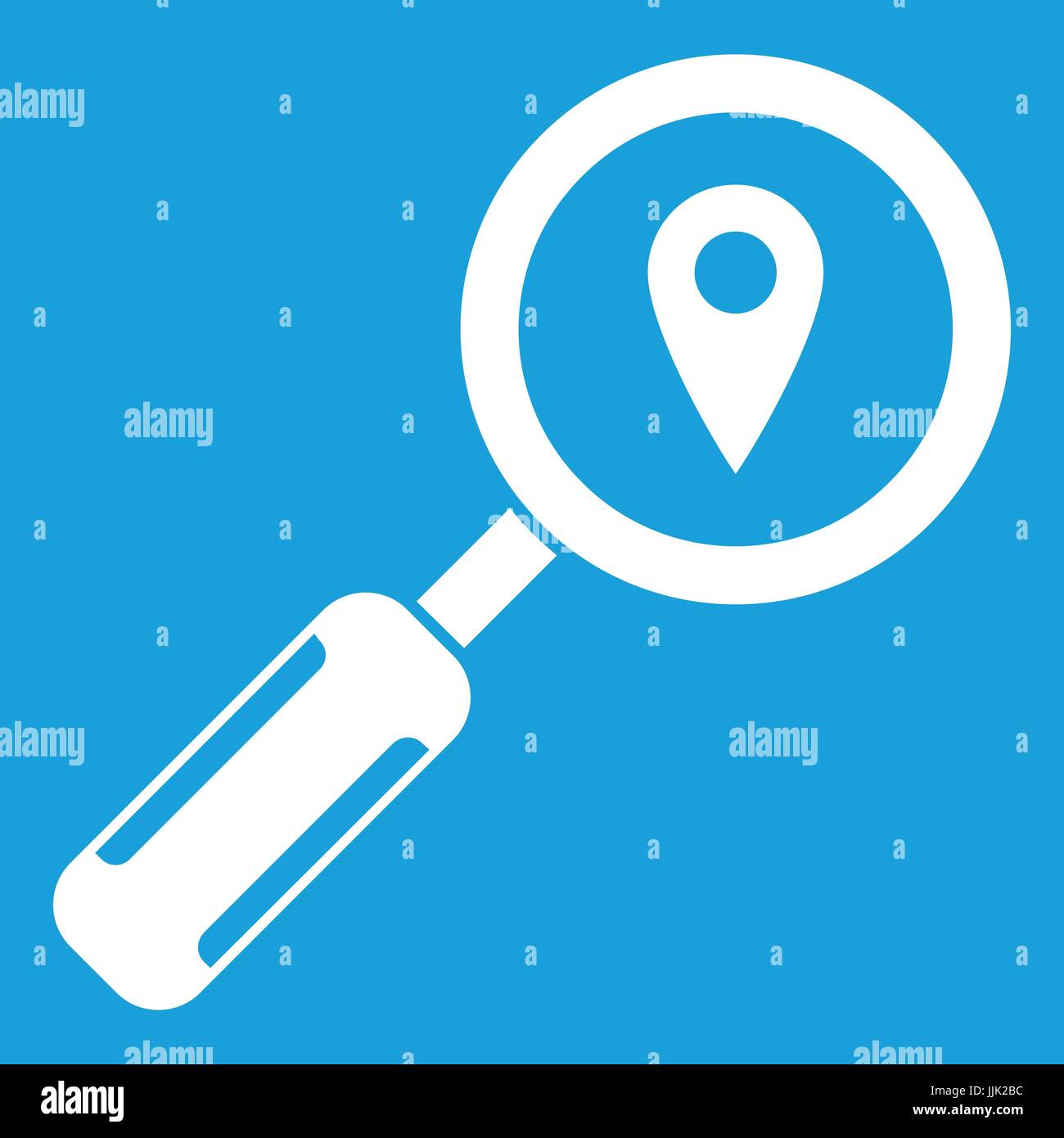 Magnifying glass and location icon white Stock Vector Image & Art Alamy