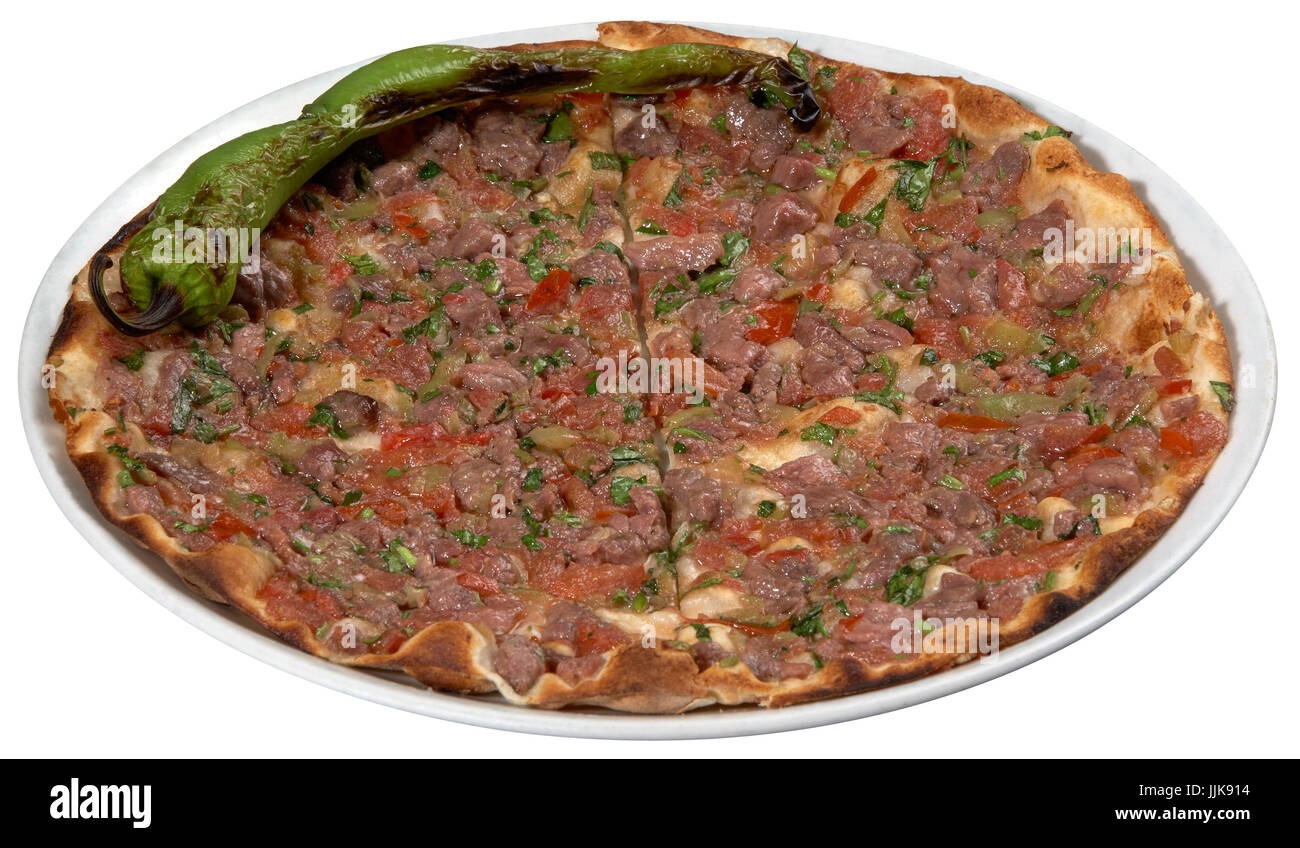 lahmacun, turkish minced meat pizza isolated,Delicious Turkish Pizza ...
