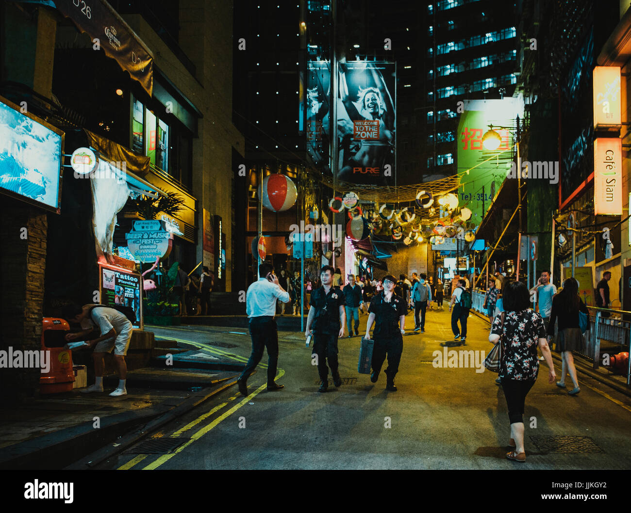 July 14, 2017, Lan Kwai Fong, Hong Kong, China Business people meet