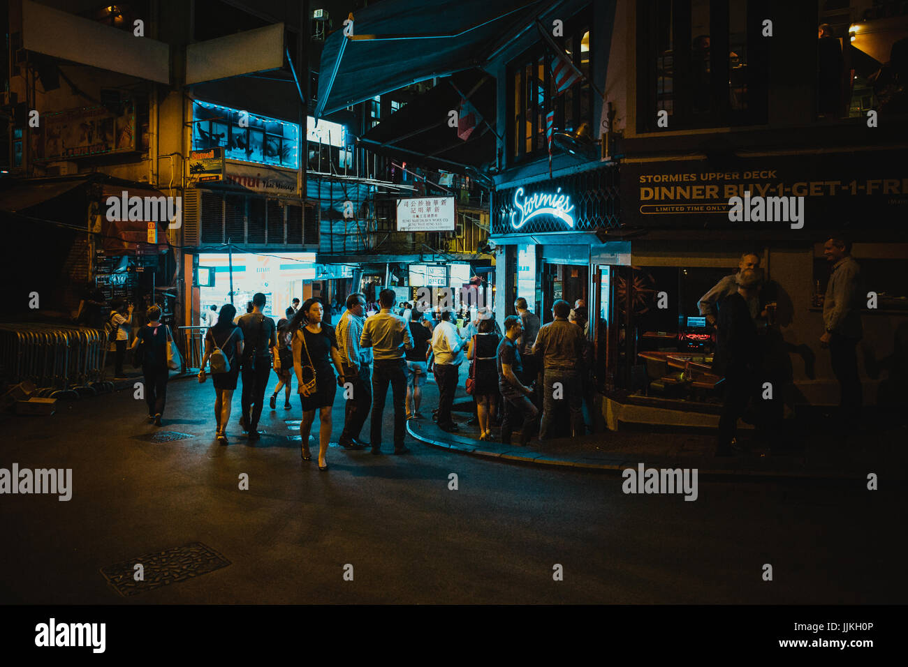 July 14, 2017, Lan Kwai Fong, Hong Kong, China Business people meet