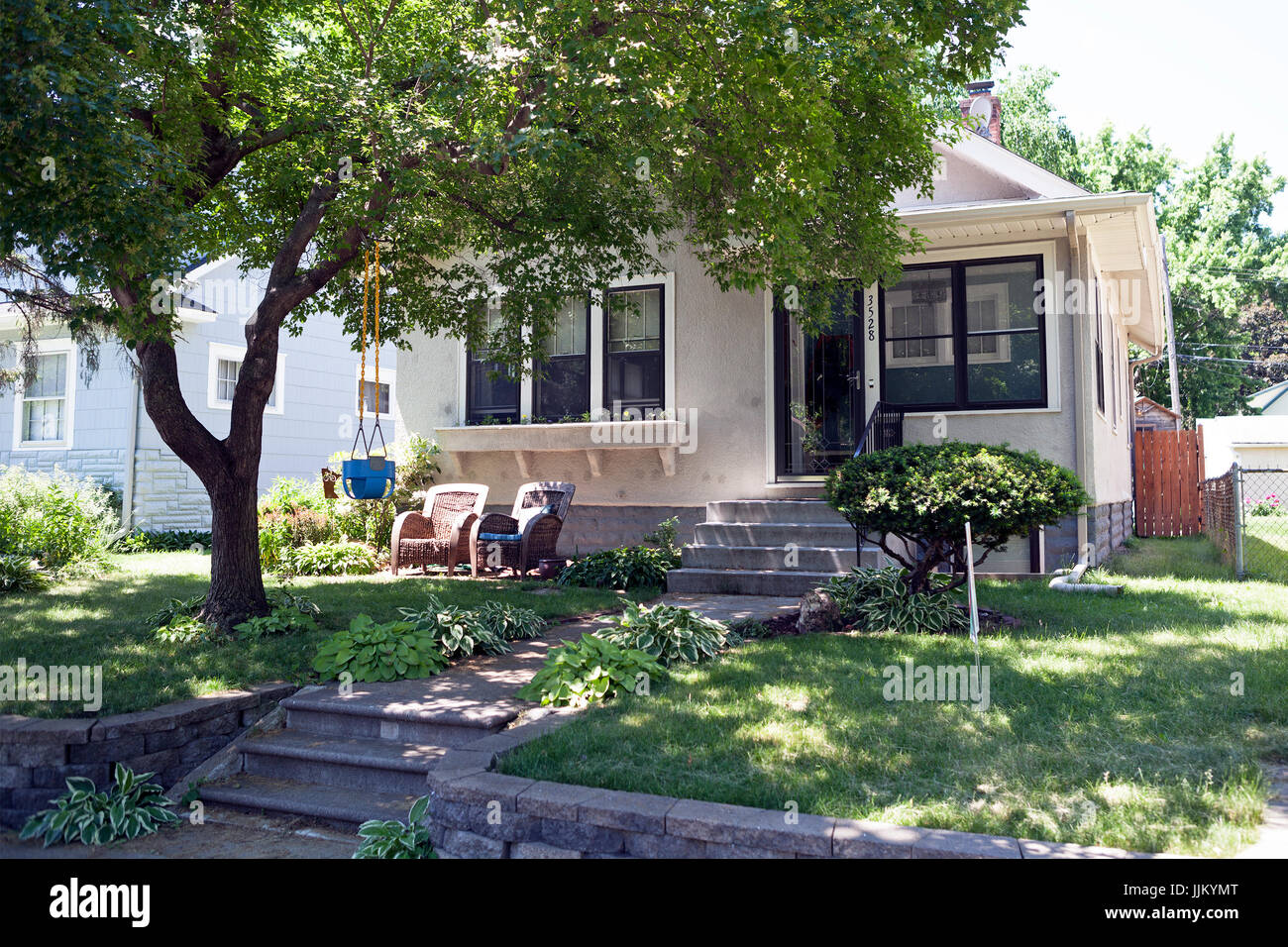 A single family bungalow in Minneapolis, Minnesota, USA, built in 1922. Stock Photo