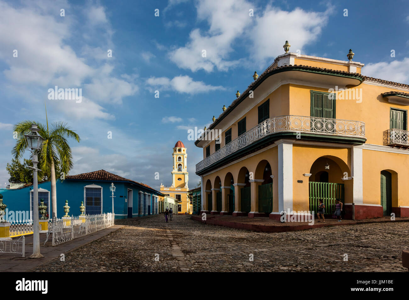 The MUSEO ROMANTICO is housed in the former PALACIO BRUNET on the PLAZA MAYOR - TRINIDAD, CUBA Stock Photo