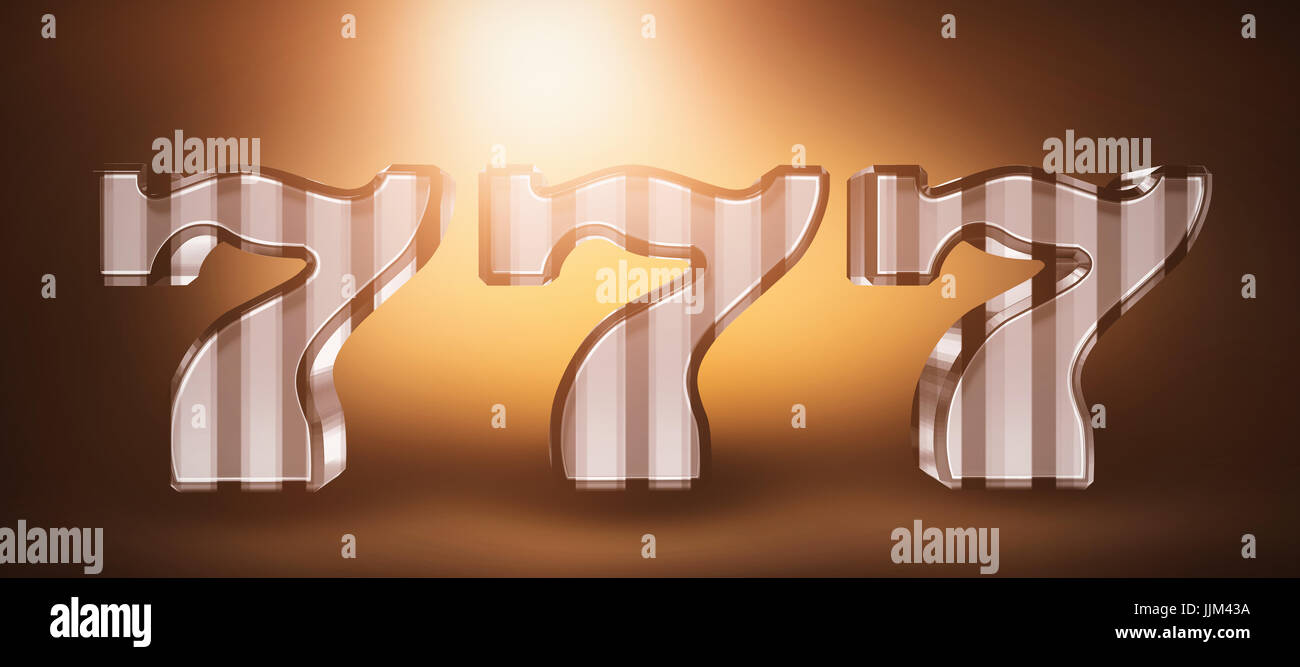 Composite image of digital image of 3d numbers seven Stock Photo