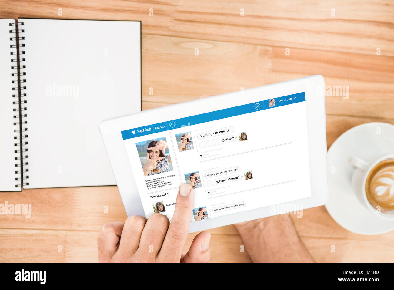 Hands holding blank screen 3d tablet Stock Photo - Alamy