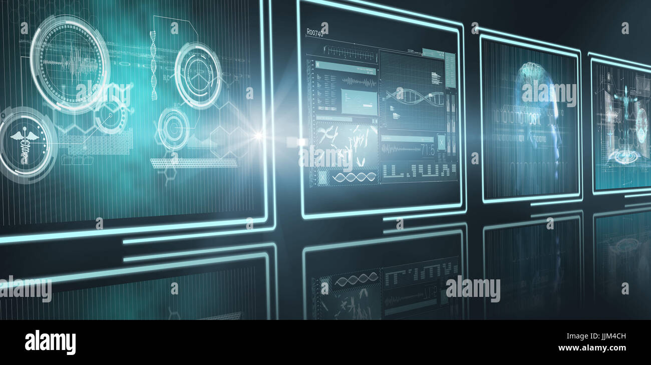 Composite 3d image of different application interface Stock Photo Alamy