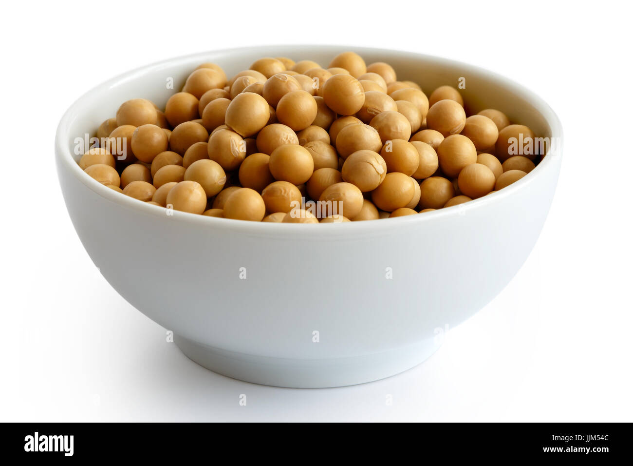 Dry soya beans in white ceramic bowl isolated on white Stock Photo Alamy