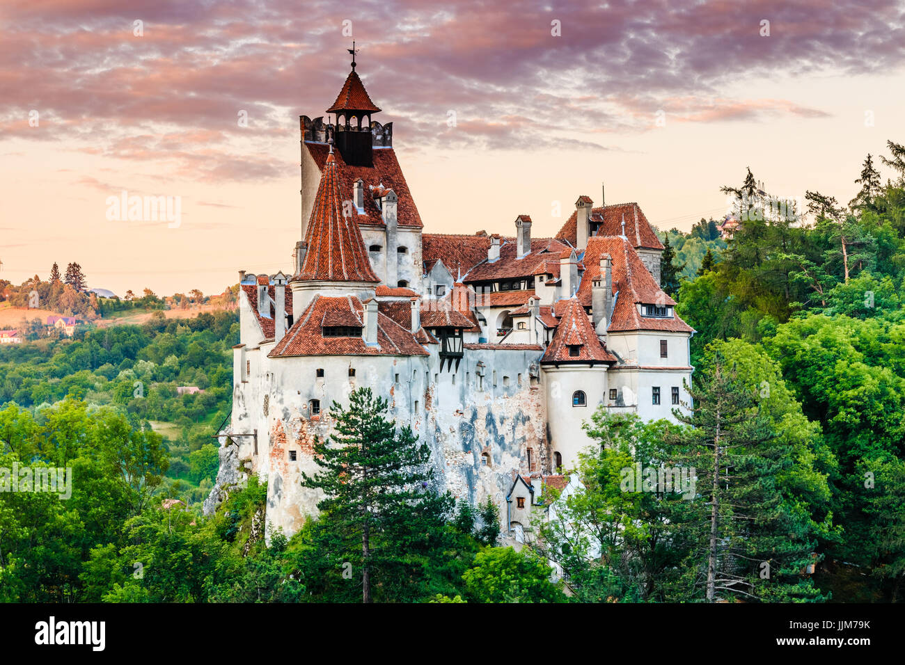 Brasov, Transylvania. Romania. The medieval Castle of Bran, known for the myth of Dracula. Stock Photo